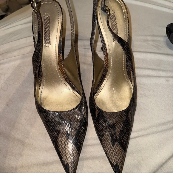 Nine West Elegant Snakeskin Slingback Heels - Picture 1 of 6